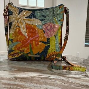 Brahmin Katie Croc Embossed Crossbody in Retro Jungle